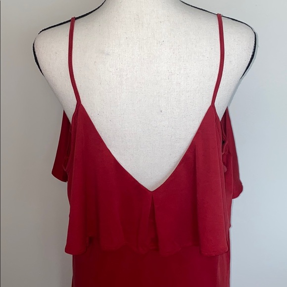 NEW with Tags 🏷| Red Ruffle Detail Cocktail Dress - Picture 6 of 7